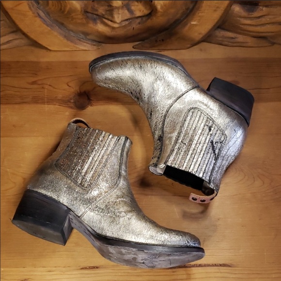 Freebird Salamanca Gold Metallic Ankle Boots 8 - Picture 4 of 7